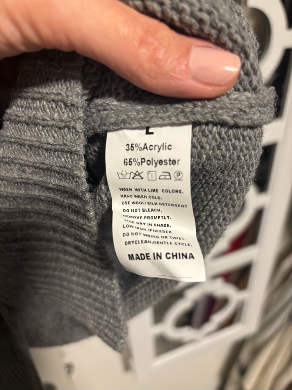 Gray Hooded Button-Front Women's Sweater - Picture 4 of 4
